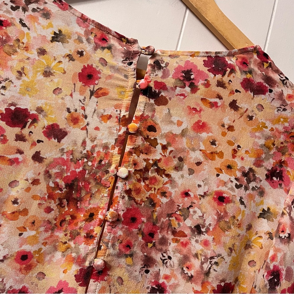 Favorite Daughter The Faye Shirt Button Back Floral Blouse Pink Anthropologie - Picture 11 of 14